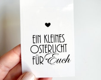 Aufkleber Grabkerze "Ein kleines Osterlicht für euch", Frühling Grabschmuckzubehör, Grablicht Sticker Osterzeit, Friedhofsdeko