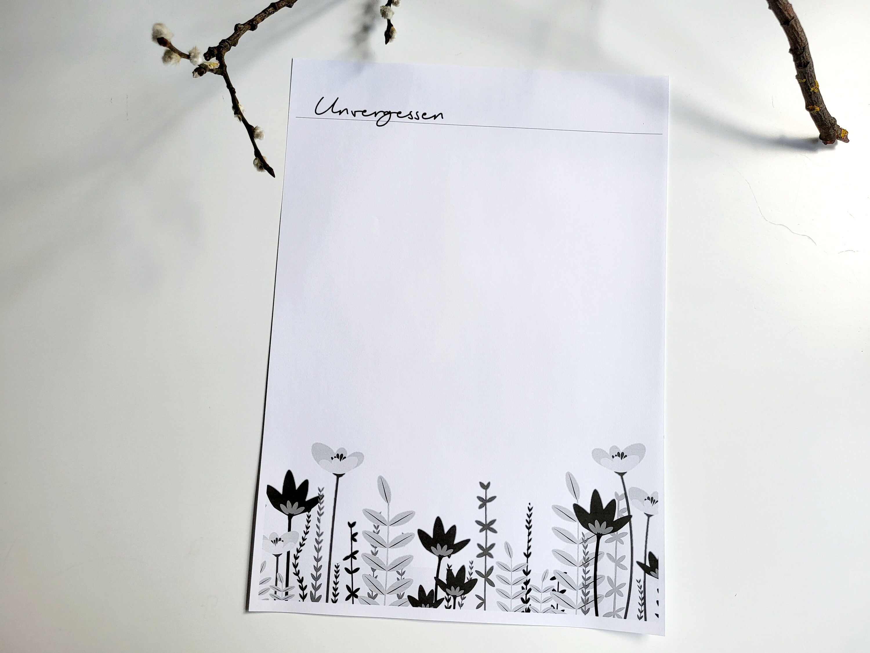 花の草原をモチーフにした喪中便箋、印刷用、デジタル即時ダウンロード、お悔やみの手紙、お悔やみ - Etsy 日本