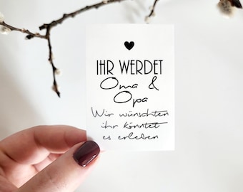 Sticker grave candle "You will be grandma & grandpa - we wish you could experience it" birth announce grave light cemetery death grandparents grandma