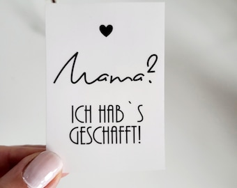 Sticker for grave candle "Mom? I did it!" Grave decoration, announce graduation, sticker for grave light, cemetery, modern, death, parents, mother