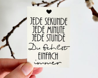 Aufkleber Grabkerze "Jede Sekunde Jede Minute Jede Stunde du fehlst einfach immer" Grabschmuck Sticker Grablicht Friedhof modern tod Trauer