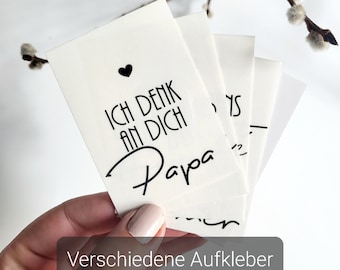 Verschiedene Aufkleber "Papa" Grabkerze, 5er Set oder 8er Set, Grabschmuck Sticker Grablicht Friedhof modern tod Trauer