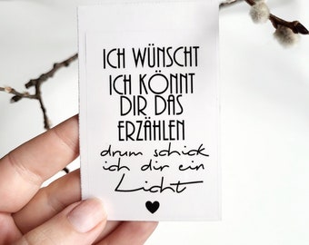 Aufkleber Grabkerze "Ich wünscht ich könnt dir das erzählen drum schick ich dir ein Licht" Grabschmuck Sticker Grablicht Friedhof modern tod