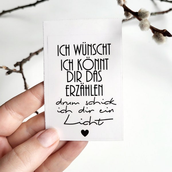 Aufkleber Grabkerze "Ich wünscht ich könnt dir das erzählen drum schick ich dir ein Licht" Grabschmuck Sticker Grablicht Friedhof modern tod