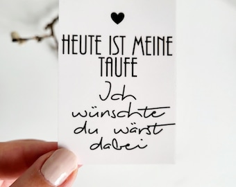 Sticker for grave candle: "Today is my baptism, I wish you were there" / "...you were there" Grave decoration sticker Grave light Cemetery