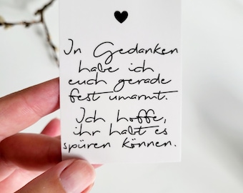 Sticker for grave candle "In my thoughts I just hugged YOU tightly. I hope YOU could feel it" Sticker grave light modern death