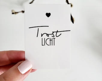 Stickers for grave candles "Comfort Light" (single or multipack), stickers for grave decorations, grave light decals, cemetery candle labels, grave decorations