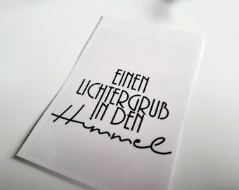 Sticker for grave candle, a light greeting to heaven, single or set, grave decoration accessories, grave light, cemetery candles, grave decoration, death
