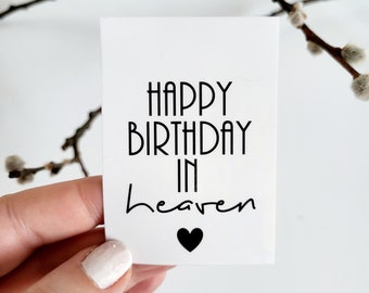 "Happy Birthday in Heaven" sticker for grave candles, heavenly birthday, birthday light, easy to use, personalized grave lights, saying