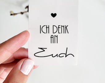 Sticker for grave candle lettering "I think of YOU" with heart grave decoration sticker grave light cemetery candles modern decal mourning