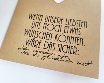 Trauerkarte "Wenn unsere Liebsten uns noch etwas wünschen könnten", Beileidskarte, Anteilnahme Klappkarte, Tod, Kondolenz, Abschied