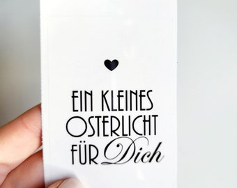 Aufkleber Grabkerze "Ein kleines Osterlicht für dich", Frühling Grabschmuckzubehör, Grablicht Sticker Osterzeit, Friedhofsdekoration