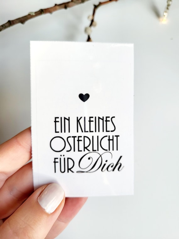 Aufkleber Grabkerze "Ein kleines Osterlicht für dich", Frühling Grabschmuckzubehör, Grablicht Sticker Osterzeit, Friedhofsdekoration