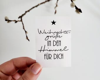 Adhesivo para tumba "Saludos navideños al cielo para ti" adhesivo velas para tumbas decoración de cementerio Nochebuena invierno luto decoración de tumba padres