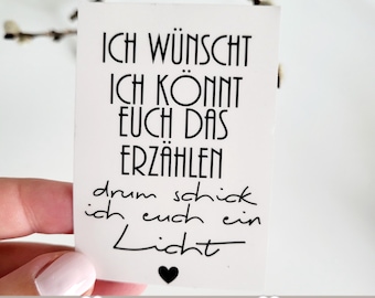 Sticker grave candle "I wish I could tell YOU that, so I send YOU a light" grave decoration sticker grave light cemetery modern