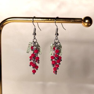 Raspberry earrings, Grape earrings, Strawberry earrings, Blackberry earrings, Red & Prurple Fruit Earrings, Spring earrings