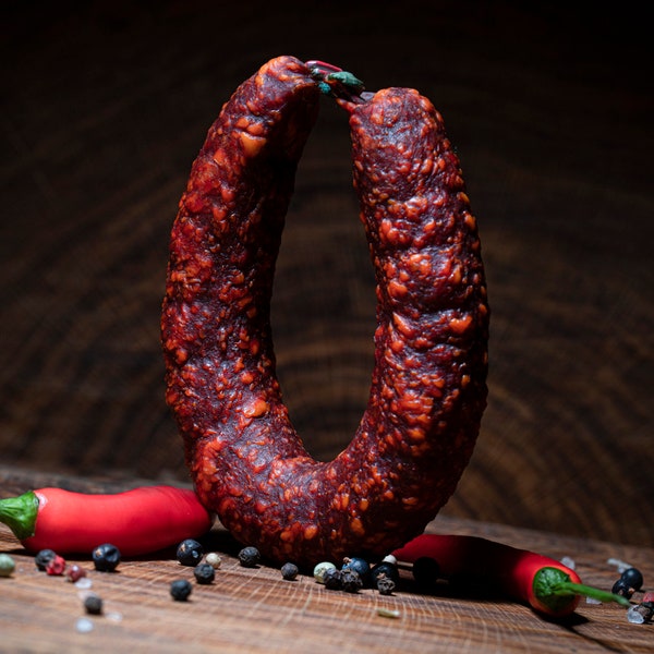 Höllenwurst "extra scharf" | Pokol Kolbasz spicy | ungarische Wurst Spezialität | eigene Produktion | hungary food | Salami | 180 g