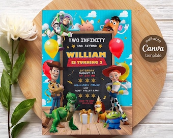 Toy Story Birthday Invitation: Editable Printable, Two Infinity Beyond (Digital Download)