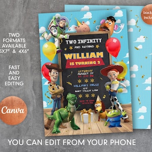 Toy Story Birthday Invitation: Two Infinity, Editable Printable (Digital Download)