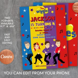 Printable Wiggles birthday invite, Wiggle Birthday Invitation, editable music invitation, wiggles car birthday party