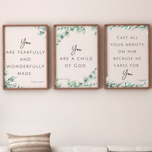 Set of 3 bible print wall quotes, printable bible quotes, printable wall art, motivational bible quotes, inspirational bible quotes,