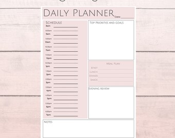 Printable Daily Planner Template: A4, A5, US Letter (Digital Download)