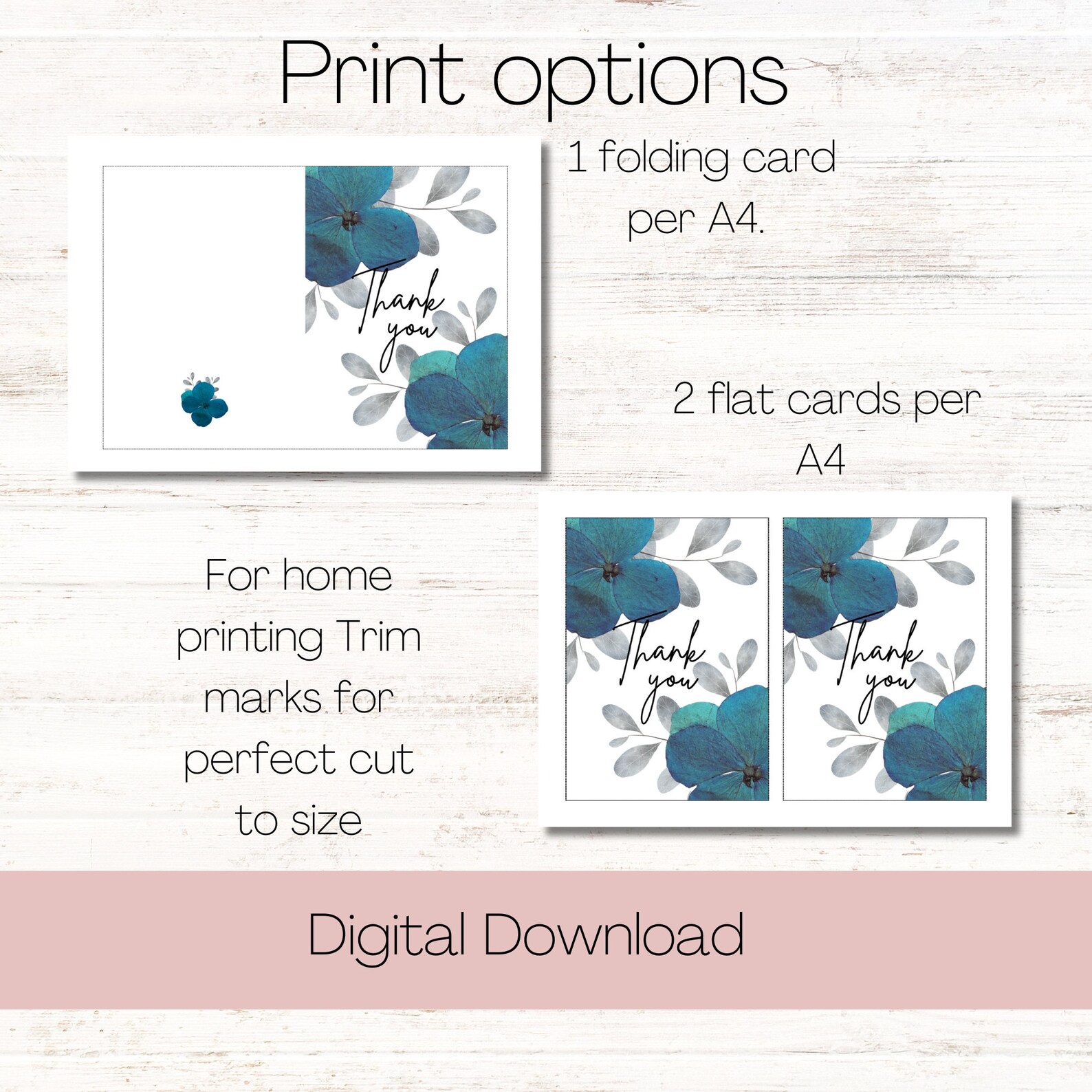 Thank You Card Printable, Printable Thankyou Card, Greeting Card, Thank ...