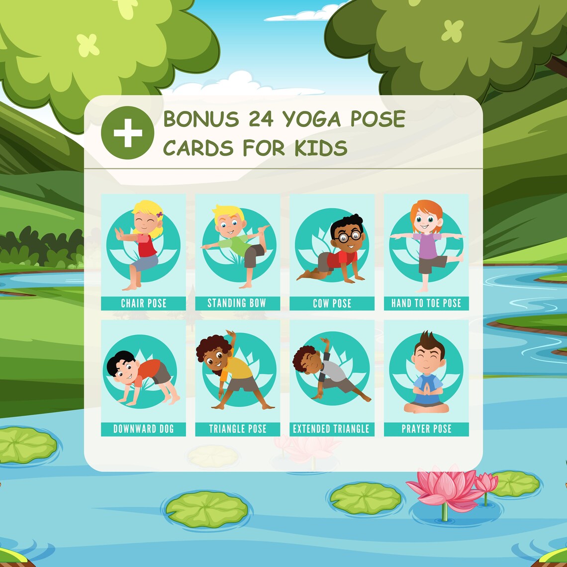 Yoga Bundle Yoga Poses Poster Yoga Flashcards for Kids Yoga Etsy