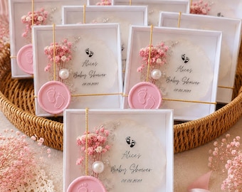 Elegante calamita bomboniera per baby shower, souvenir personalizzato a forma di piedini di neonato, calamita bomboniera per gli invitati al baby shower.