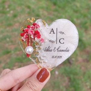 Gepersonaliseerde epoxy magneet bruiloft gunst, verlovingsgeschenken, epoxy koelkastmagneet, bruiloft gast cadeau, trouwbedankjes, verlovingsgunsten