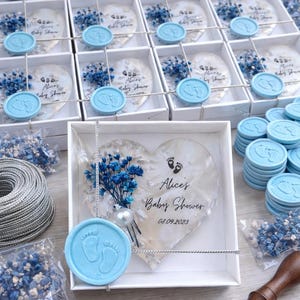 Magnete ricordo per baby shower, magnete ricordo per baby shower, bomboniera personalizzata per baby shower, bomboniera dolce per baby shower, magnete floreale per baby shower immagine 2