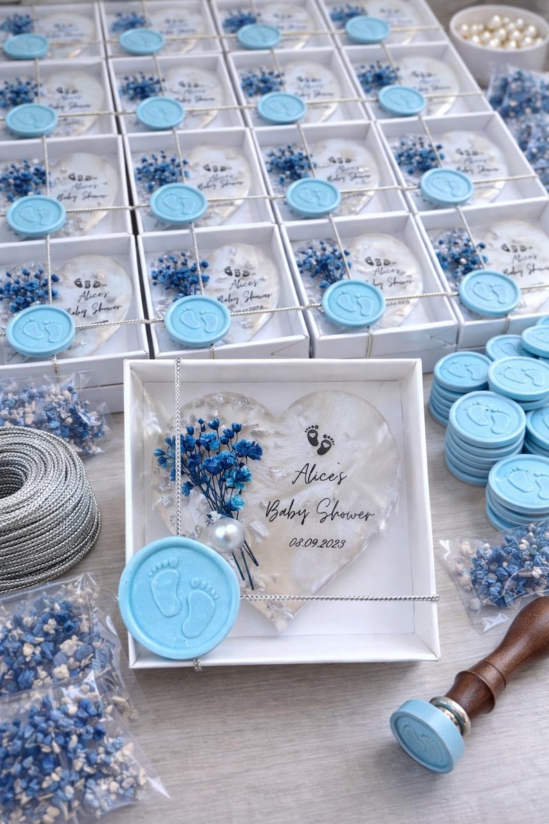 Magnete ricordo per baby shower, magnete ricordo per baby shower, bomboniera personalizzata per baby shower, bomboniera dolce per baby shower, magnete floreale per baby shower immagine 2