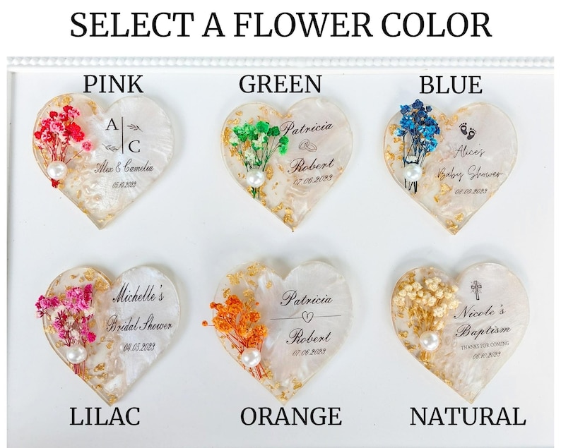 Magnete ricordo per baby shower, magnete ricordo per baby shower, bomboniera personalizzata per baby shower, bomboniera dolce per baby shower, magnete floreale per baby shower immagine 4