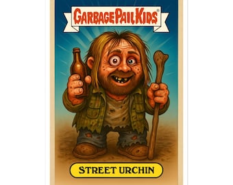 Street Urchin Sticker | Rickety Cricket Garbage Pail Kids Parody | It’s Always Sunny in Philadelphia Vinyl Sticker