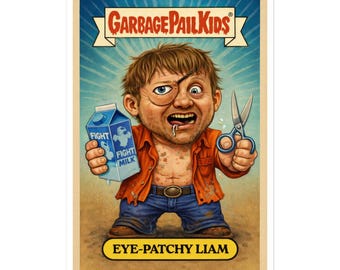 Eye-Patch Liam Sticker | Liam McPoyle Garbage Pail Kids Parody | It’s Always Sunny in Philadelphia Vinyl Sticker