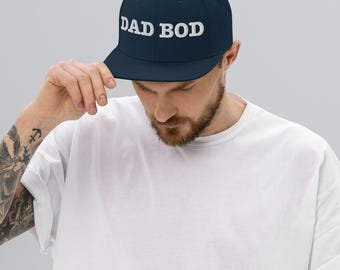 Dad Bod Embroidered Snapback Hat | Funny Father's Day Gift Flat Bill Cap