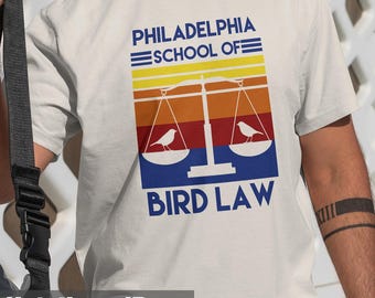 Philadelphia School of Bird Law Retro Graphic T-Shirt, Comedy Fan Apparel
