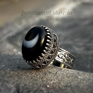 Black Onyx Moon Ring, 925 Sterling Silver Ring, Handmade Design Ring, Vintage Statement Ring, Man Women Ring, Wedding Ring, Anniversary Gift