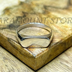 Sterling Silver Signet Bar Ring: Flat Band, Promise Ring