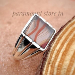 Orange Onyx Signet Ring: Sterling Silver Boho Statement