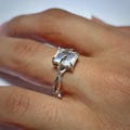Moonstone Ring: 925 Sterling Silver Leaf Branches, Boho Hippie Style