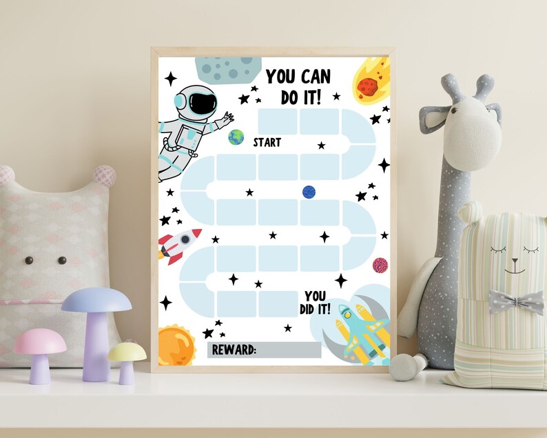 Outer Space Reward Chart Printable Astronaut Behavior Chart Daily Chore Chart Rocket Planets ...