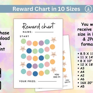 Rainbow Reward Chart for Kids, printable Behavior Chart Printable | Toddler Incentive Tracker | Colorful Motivation Chart | Instant Download