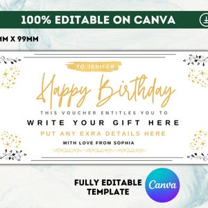 Editable Event Golden Ticket, Print at home Birthday Voucher, Digital Gift Voucher, Gift Golden Ticket, Foiled Voucher, Christmas Voucher