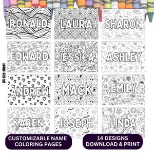Custom Name Coloring Pages: Personalized Kids Activity (Digital Download)