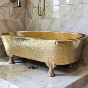 Antique Brass Clawfoot Bathtub | Vintage Freestanding Tub