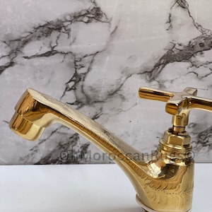 Bathroom faucet Bronze part Antique Vintage Moroccan Faucet Brass Bronze Water Tap Old Golden bath decor Unusual old faucet Bras