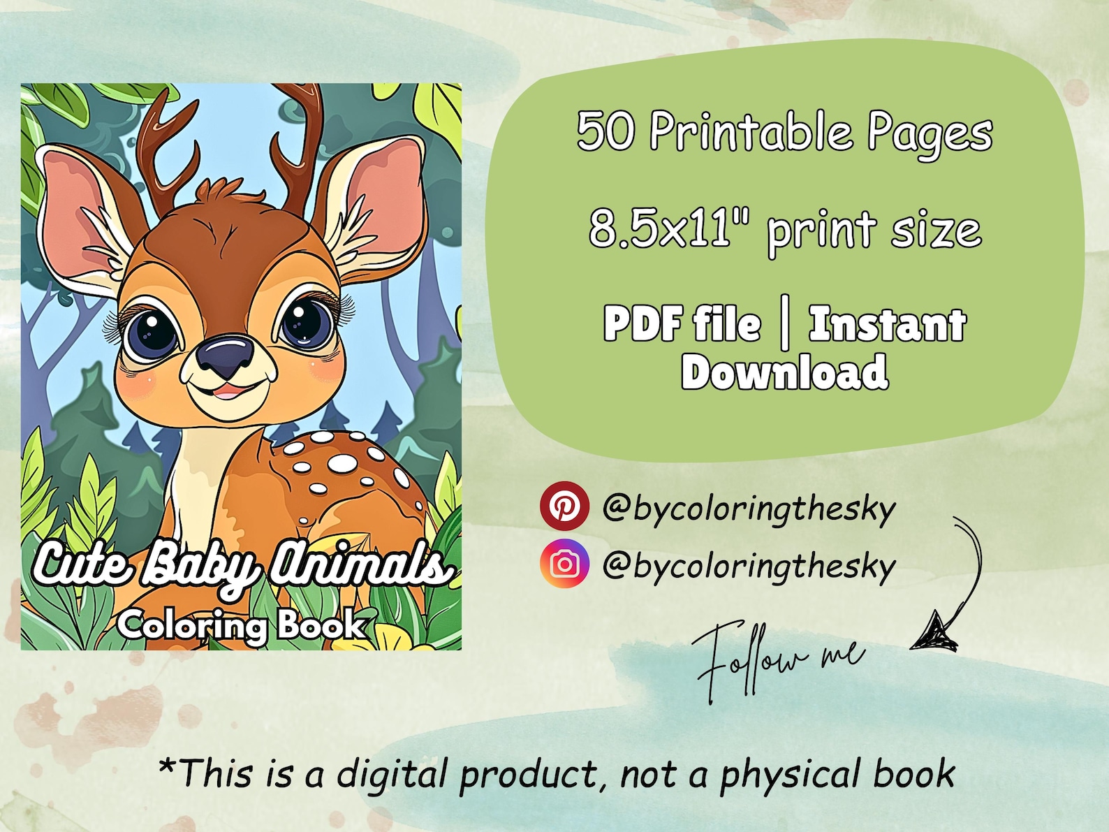 50 Cute Baby Animals Coloring Pages for Kids - Cute Animals Printable ...