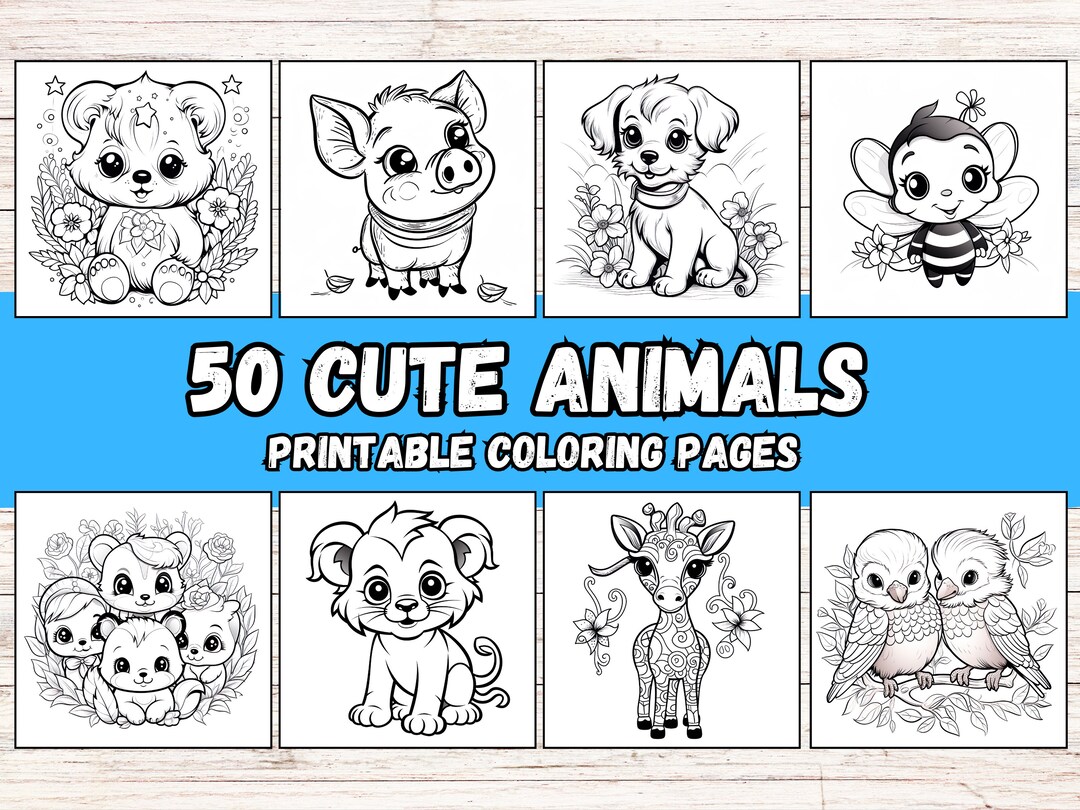 50 Cute Animals Printable Coloring Pages for Kids, Toddlers Cute and ...