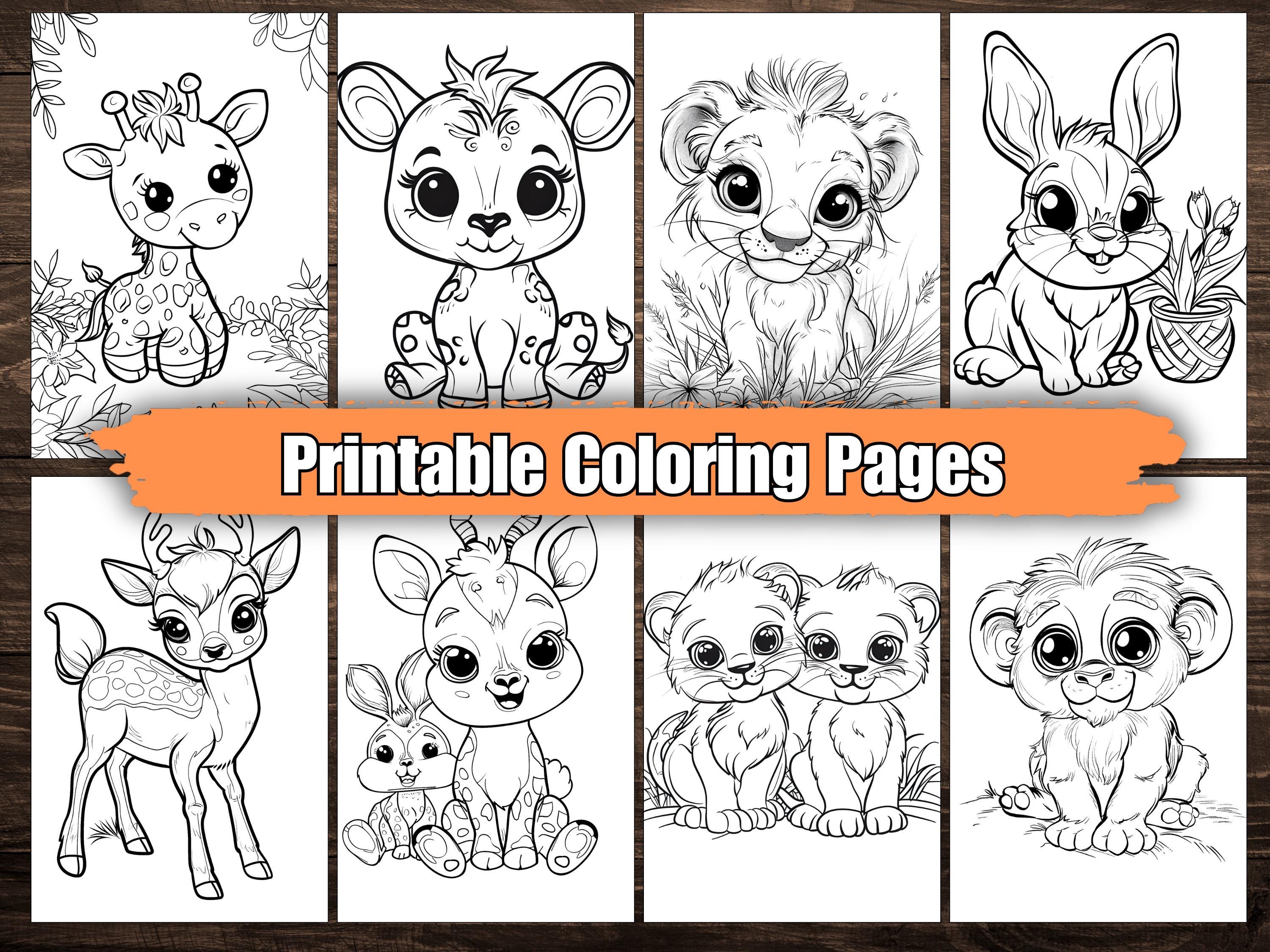 50 Cute Baby Animals Coloring Pages for Kids Cute Animals Printable ...